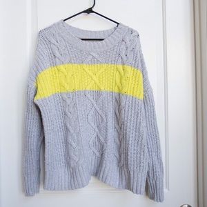 Grey and yellow sweater from American Eagle